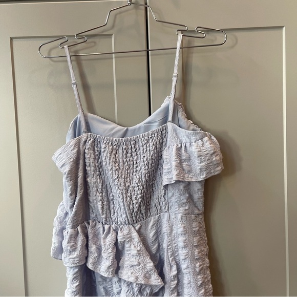 Franco Lilac Purple Spagetti Bodycon Party Textured Ruffle Knee Length Dress MD - Picture 6 of 8